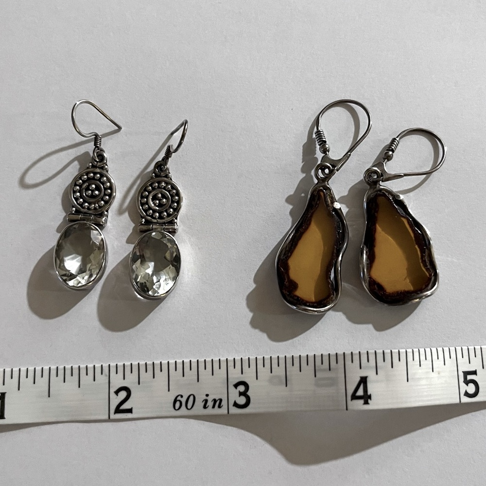 Sterling silver drop earrings